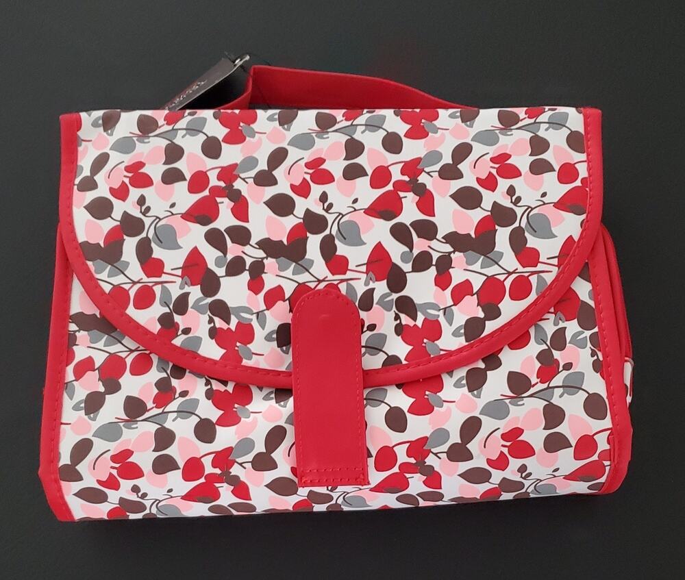 Tender Love and Carry Pink & Red Vine Weekender Toiletry Travel Cosmetic Bag NWT